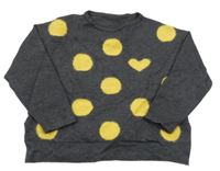 Tmavošedý puntíkatý svetr 