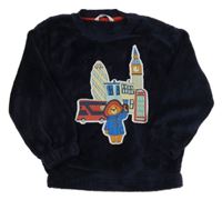 Tmavomodrá chlupatá domácí mikina s medvídkem Paddington M&S