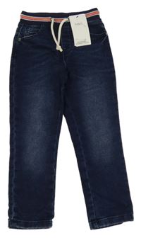 Nové - Tmavomodré teplákové rifle s úpletovým pasem M&S