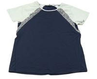 Tmavomodro-modré sportovní tričko s flíčky