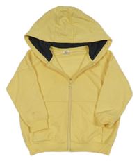 Žlutá propínací mikina s kapucí Little Kids