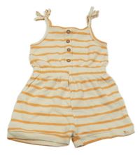 Smetanovo-oranžový pruhovaný kraťasový overal So Cute