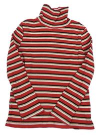 Červeno-bílo-černé pruhované triko s rolákem C&A