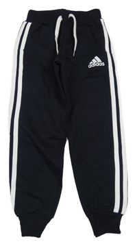 Černé tepláky s pruhy a logem Adidas