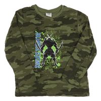 Khaki army triko s ninjou Y.F.K.