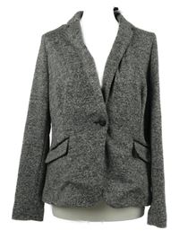 Nové - Dámský šedý melírovaný úpletový kabát F&F