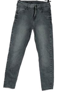 Dámské šedé skinny rifle s prošoupáním Bershka