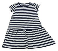 Bílo-modré pruhované teplákové šaty Topolino