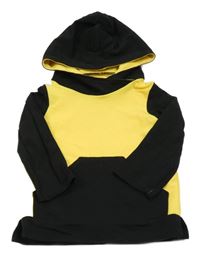 Černo-žlutá mikina s kapucí