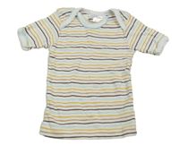 Bílo-modro-hnědé pruhované tričko Ergee