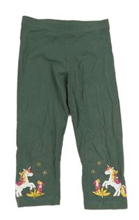 Khaki capri legíny s jednorožci C&A