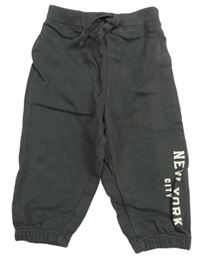 Tmavošedé tepláky s nápisem H&M