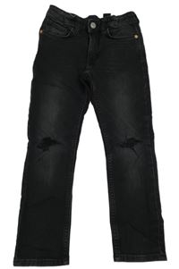 Černé teplákové skinny rifle s dírami na kolenou Denim Co.