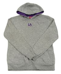 Šedá melírovaná mikina s logem a kapucí LA Gear