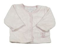 Světlerůžová sametová propínací podšitá mikina se zajícem Early Days