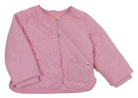 Růžová šusťáková prošívaná lehce zateplená bunda Next