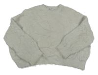 Světlešedý chlupatý oversize svetr H&M