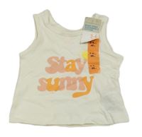 Nové - Smetanový top s nápisem Primark