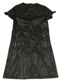 Černé koženkové šaty Primark