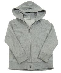 Šedá melírovaná propínací mikina s kapucí H&M
