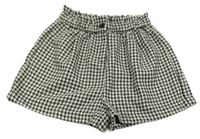 Smetanovo-černé vzorované třpytivé úpletové kraťasy Next