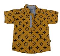 Rezavo-černá vzorovaná košile 