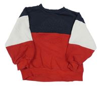 Tmavomodro-bílo-červená mikina s 3D nápisy H&M