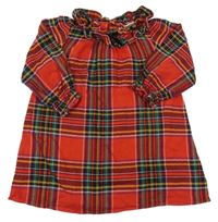 Červeno-barevné kostkované  šaty s volánkem Next