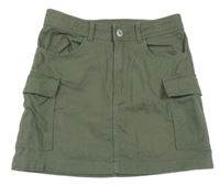 Khaki cargo riflová sukně H&M