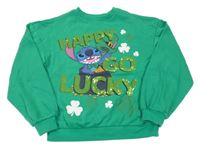 Zelená mikina se Stitchem a flitry Primark