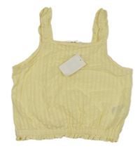 Nové - žlutý pruhovaný lehký crop top H&M