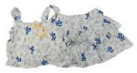 Nové - 2set - Bílý top se Stitchem a palmami + sukně Disney