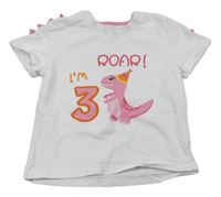 Bílé tričko s dinosaurem Amztm