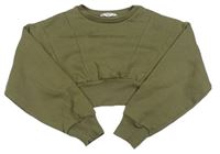 Khaki crop mikina s nápisem Matalan