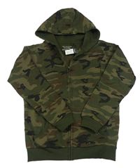 Khaki-béžová army propínací mikina s kapucí zn. Primark