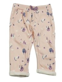 Světlerůžové zateplené tepláky s koníky Ergee