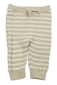 Béžovo-bílé pruhované pletené kamaše Next 