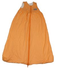 Oranžovo-bílý pruhovaný bavlněný spací pytel se sovami