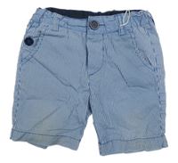 Modro-bílé pruhované plátěné kraťasy Zara