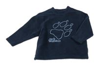 Tmavomodrá fleecová mikina s ťapičkou Jack Wolfskin