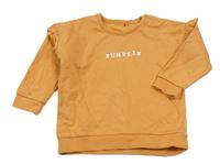 Oranžová mikina s nápisem a volánky George