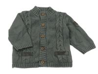 Šedý vzorovaný propínací podšitý svetr Obaibi