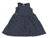 Tmavomodré puntíkované bavlněné šaty F&F