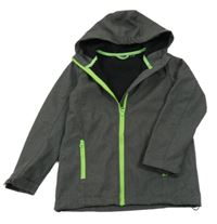 Šedá softshellová funkční bunda s kapucí Crivit