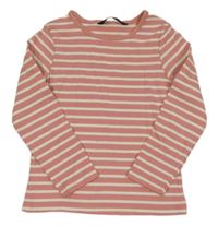 Růžovo-bílé pruhované triko George 