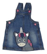 Modrá riflová laclová sukně s jednorožcem Ergee