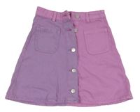 Růžovo-fialová riflová propínací sukně 