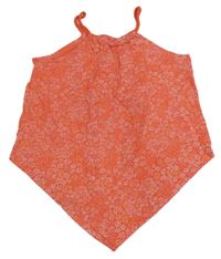 Oranžový asymetrický květovaný top Topolino