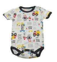 Bílo-tmavošedé body s bagry 