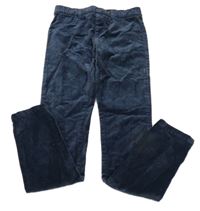 Tmavomodré sametové manšestrové kalhoty Manguun